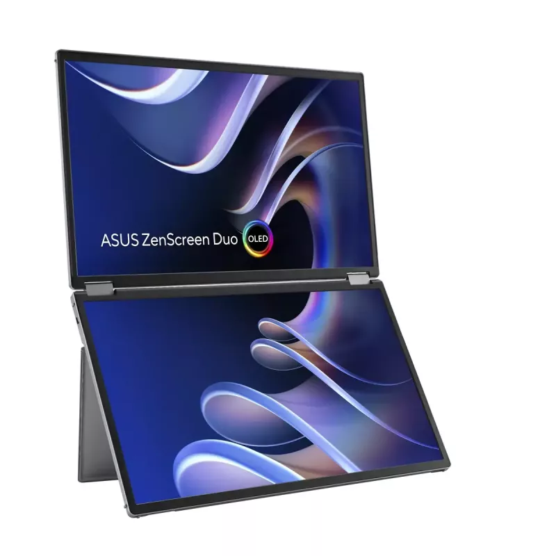 ASUS ZenScreen Duo OLED MQ149CD datora monitors 35,6 cm (14 collas) 1920 x 1200 pikseļi WUXGA sudraba