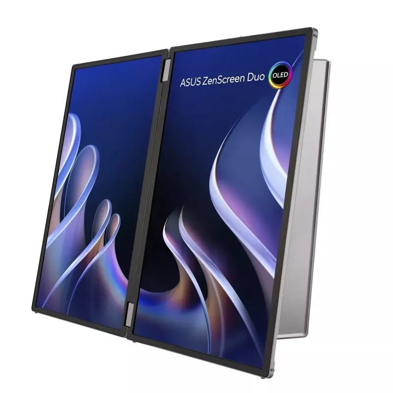 ASUS ZenScreen Duo OLED MQ149CD datora monitors 35,6 cm (14 collas) 1920 x 1200 pikseļi WUXGA sudraba