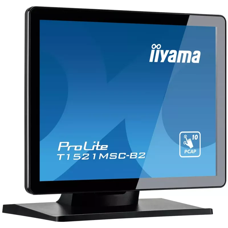 iiyama ProLite T1521MSC-B2 datora monitors 38,1 cm (15 collu) 1024 x 768 pikseļi XGA LED skārienekrāns galda virsmai Melns