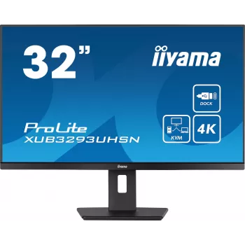 iiyama ProLite XUB3293UHSN-B5 datora monitors 80 cm (31,5 collu) 3840 x 2160 pikseļi 4K Ultra HD LCD Melns