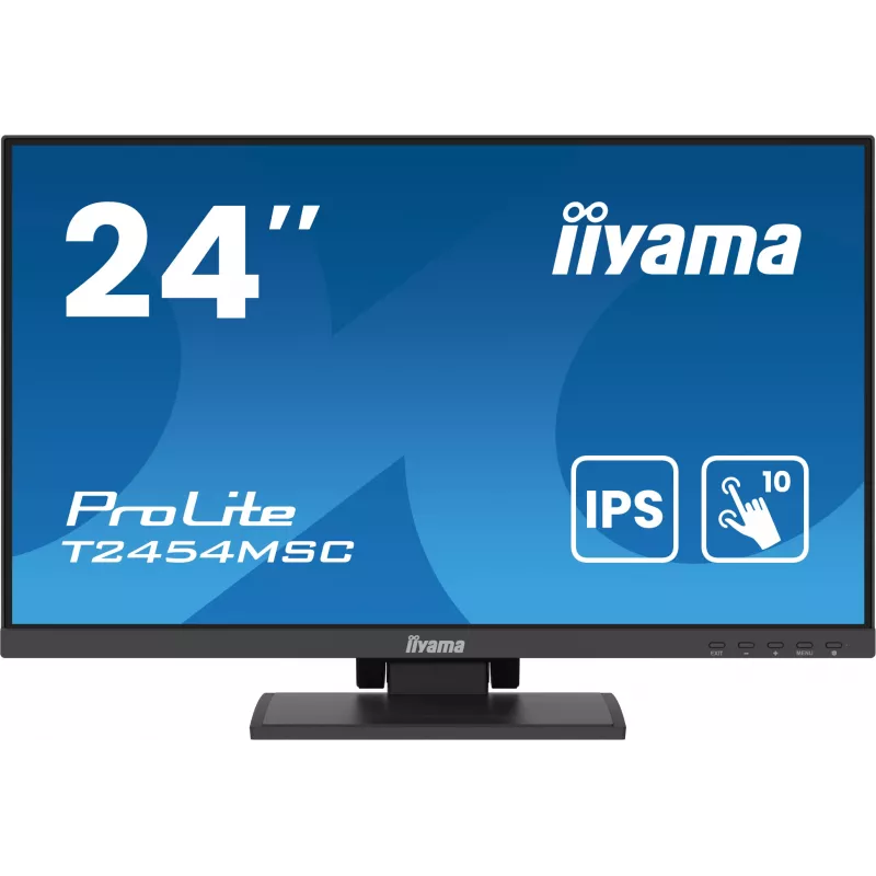 iiyama ProLite T2454MSC-B2AG datora monitors 60,5 cm (23,8 collu) 1920 x 1080 pikseļi Full HD LED Skārienjūtīgs Vairāku lietotāju Melns