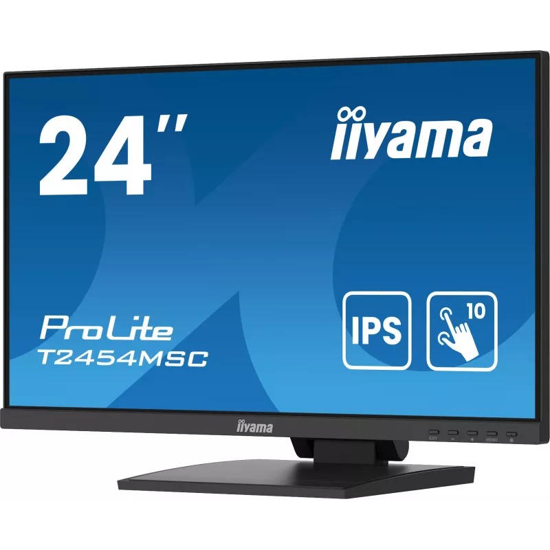 iiyama ProLite T2454MSC-B2AG datora monitors 60,5 cm (23,8 collu) 1920 x 1080 pikseļi Full HD LED Skārienjūtīgs Vairāku lietotāju Melns