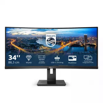Philips B Line 346B1C/00 datora monitors 86,4 cm (34 colli) 3440 x 1440 pikseļi Quad HD LCD Melns