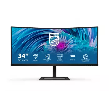 Philips E Line 346E2CUAE/00 datora monitors 86,4 cm (34 colli) 3440 x 1440 pikseļi Wide Quad HD+ LCD Melns