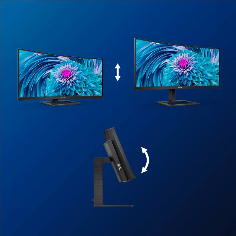 Philips E Line 346E2CUAE/00 datora monitors 86,4 cm (34 colli) 3440 x 1440 pikseļi Wide Quad HD+ LCD Melns
