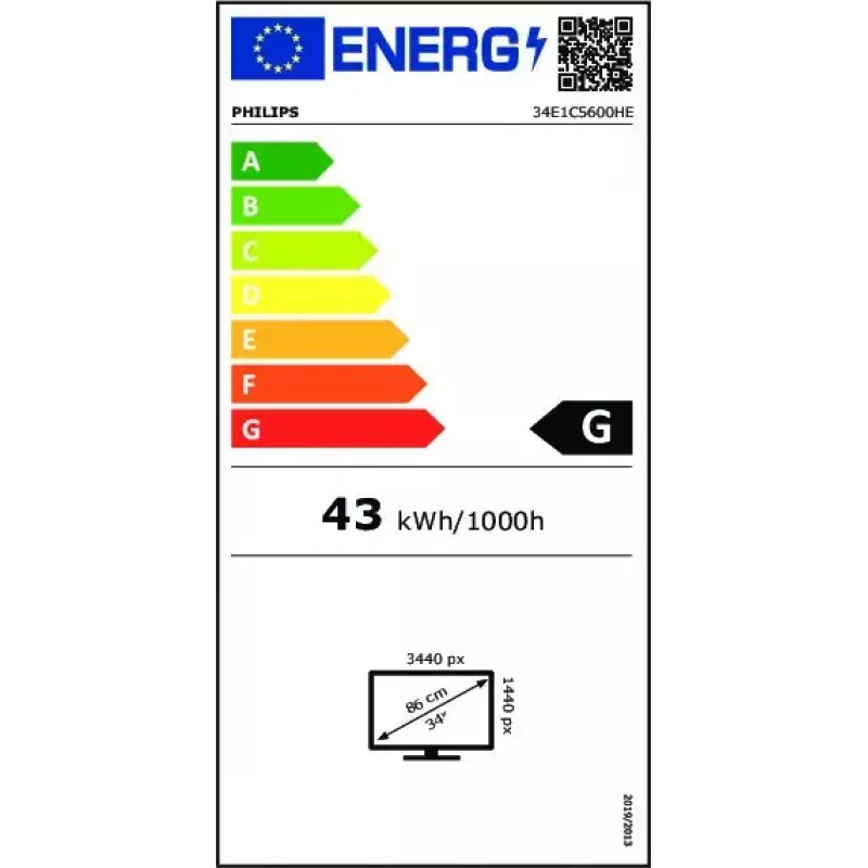 Philips 5000 sērijas 34E1C5600HE/00 datora monitors 86,4 cm (34 collas) 3440 x 1440 pikseļi 4K Ultra HD LED Melns