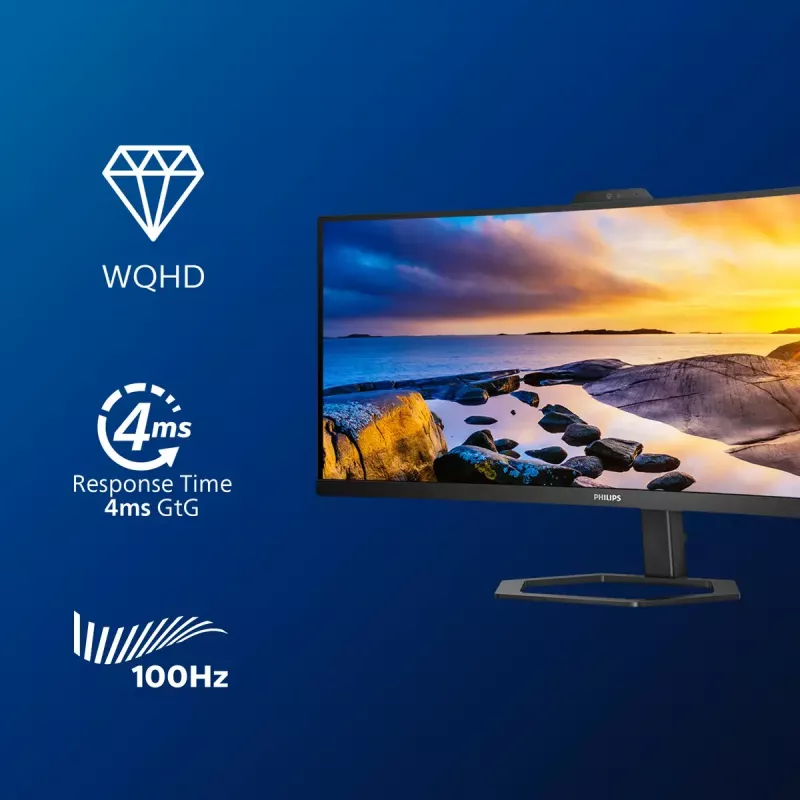 Philips 5000 sērijas 34E1C5600HE/00 datora monitors 86,4 cm (34 collas) 3440 x 1440 pikseļi 4K Ultra HD LED Melns