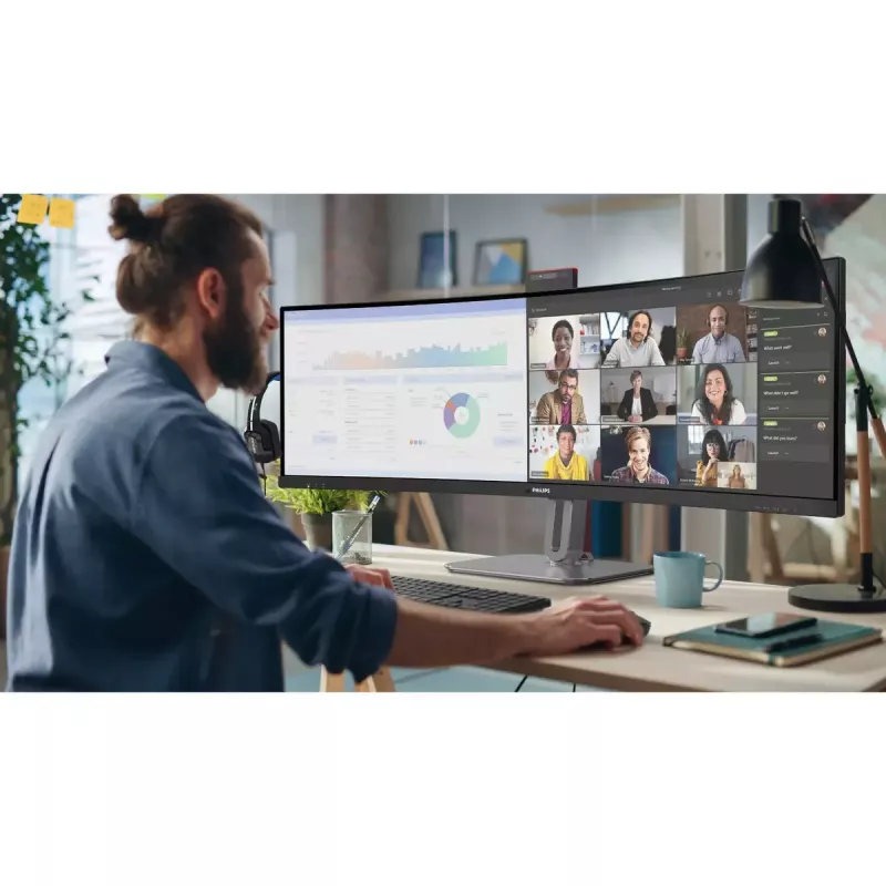 Philips 49B2U6900CH/00 datora monitors 124 cm (48,8 collas) 5120 x 1440 pikseļi Dual QHD LCD Melns