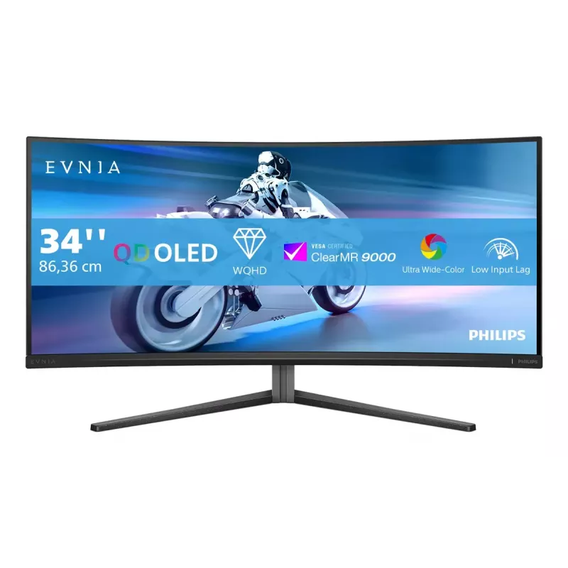 Philips Evnia 34M2C6500/00 datora monitors 86,4 cm (34 colli) 3440 x 1440 pikseļi Wide Quad HD QD-OLED Pelēks