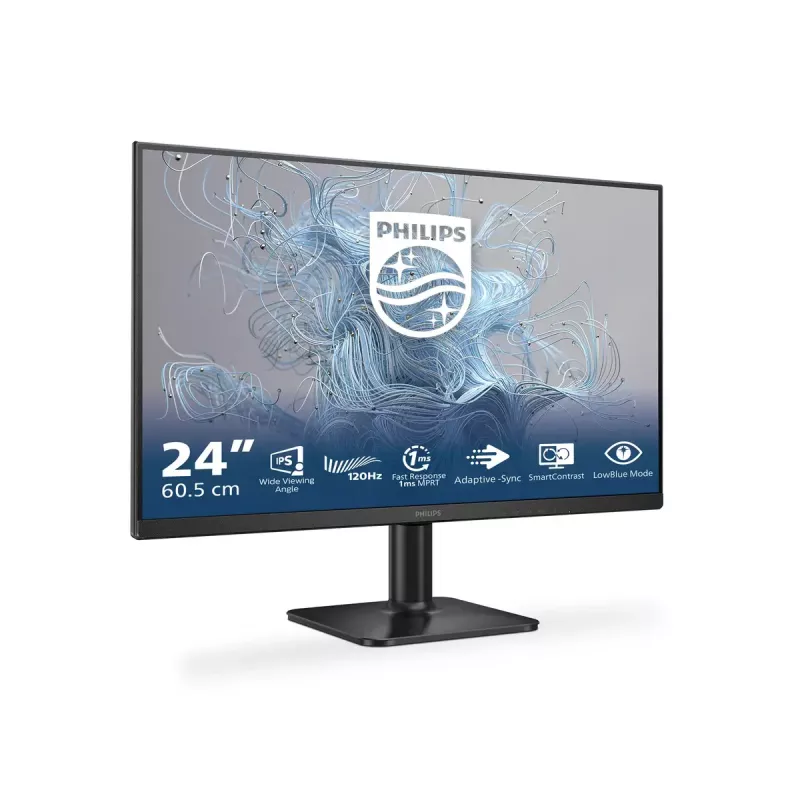 Philips 1000 sērijas monitors 24E2N1110/00 23,8 collas (60,5 cm) Full HD IPS 1920×1080 120 Hz 4 ms Melns