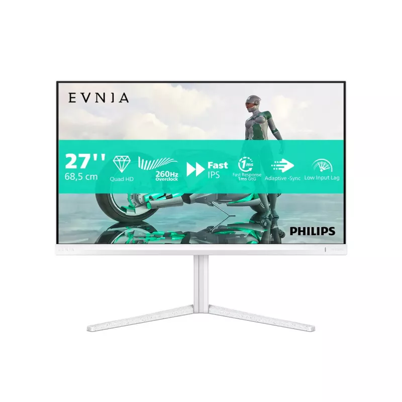 Philips Evnia 27M2N3501PA/00 datora monitors 68.6 cm (27 colli) 2560 x 1440 pikseļi Quad HD LCD balts