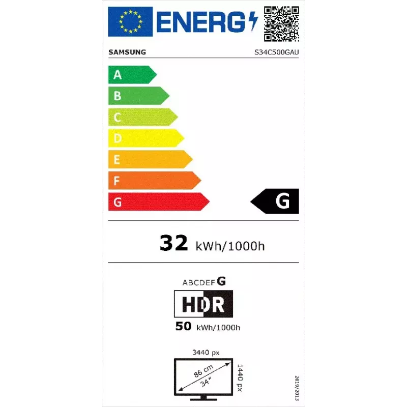 Samsung S50GC datora monitors 86,4 cm (34 colli) 3440 x 1440 pikseļi UltraWide Quad HD LCD Melns