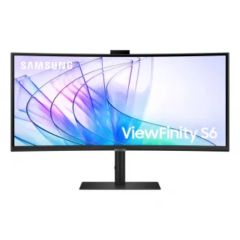 34 collu Samsung S65VC UltraWide Quad HD 3440x1440 izliekts VA LCD monitors ar USB-C PD 90W, iebūvētiem skaļruņiem, 100 Hz