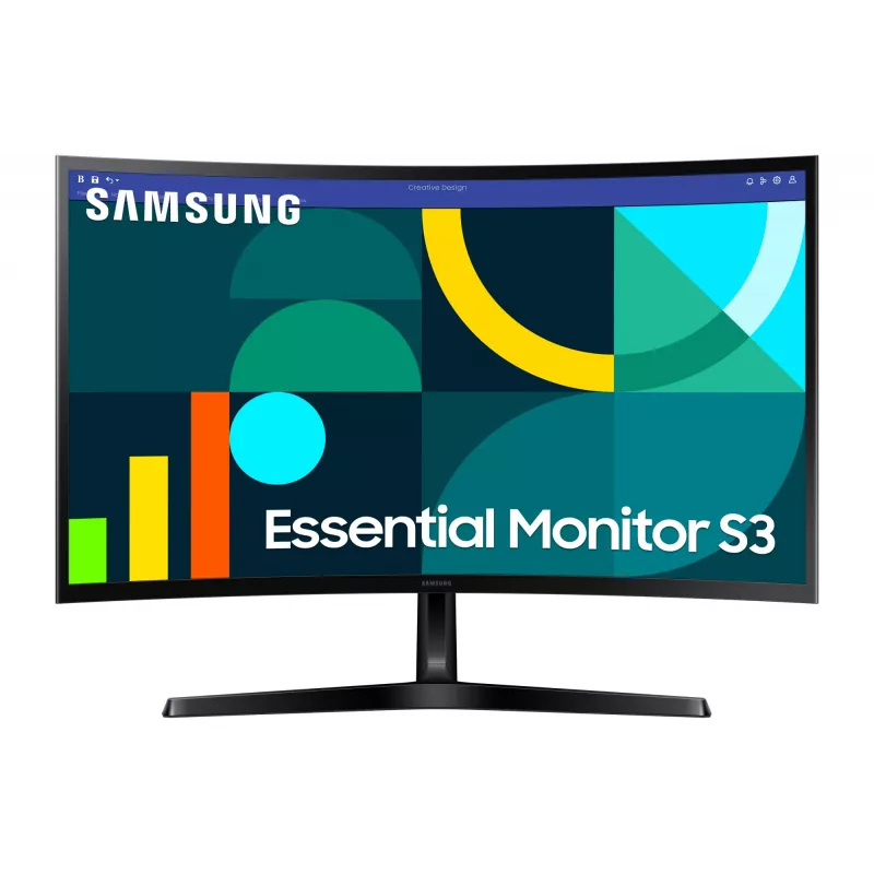 Monitors Samsung 27 collu S36GD Full HD (1920×1080), VA LCD, 100 Hz, 4 ms, 1800R izliekts, HDMI un VGA, VESA 75x75, melns