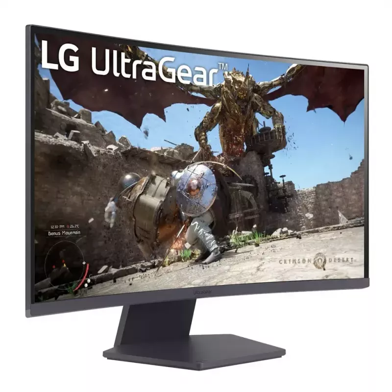 27 collu izliekts spēļu monitors LG 27GS60QC-B — 27 collu VA QHD 2560x1440, 180 Hz, 1 ms, HDR10, FreeSync, 1000R