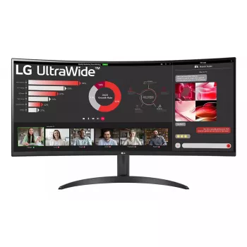 Monitors LG 34WR50QK-B 34 collu izliekts VA WQHD 3440x1440 5 ms 21:9 100 Hz VESA, melns