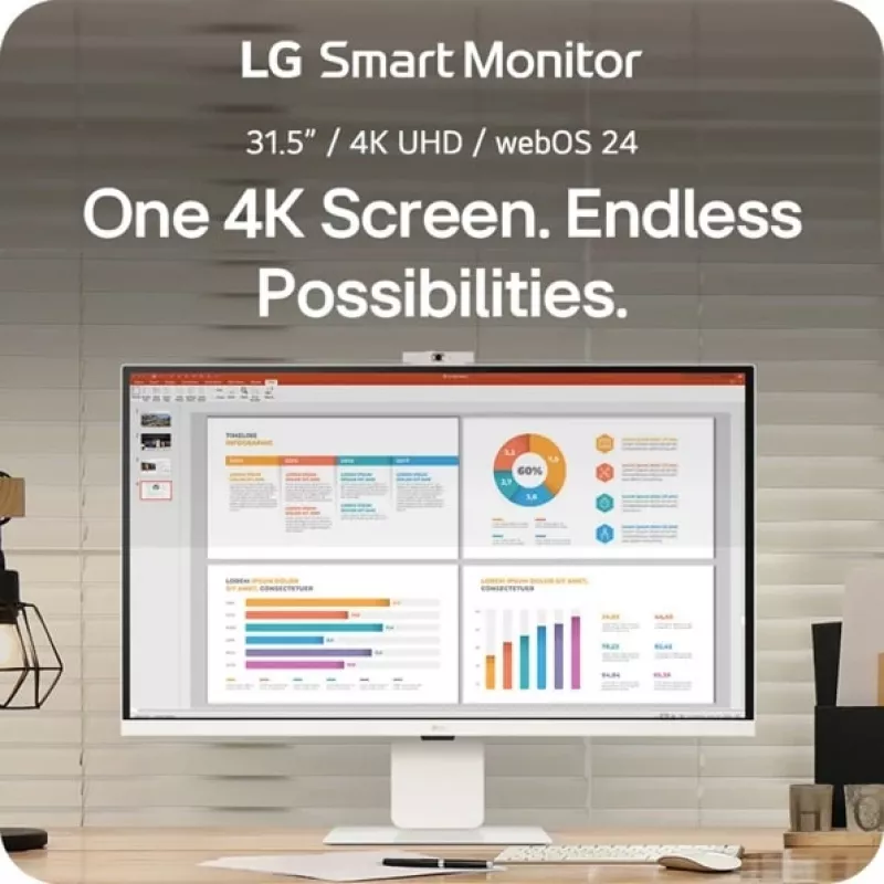 LG 32U850SA-W datora monitors 80 cm (31,5 collas) 3840 x 2160 pikseļi 4K Ultra HD LED Balts