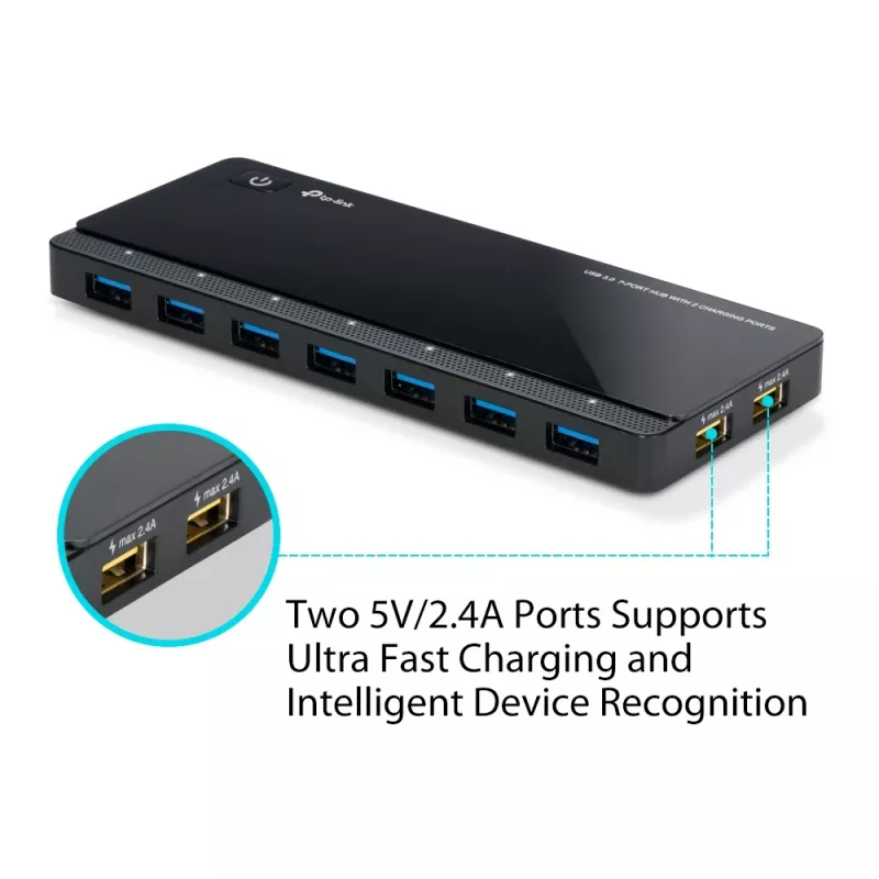 TP-Link UH720 USB 3.2 Gen 1 (3.1 Gen 1) Micro-B 5000 Mbit/s Melns