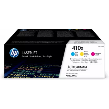 HP 410X 3-pack High Yield ciāna/fuksīna/dzeltena Oriģināls LaserJet tonera kasetes