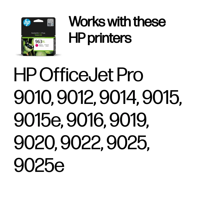 HP 963XL augstas ietilpības purpursarkana oriģinālā tintes kasetne