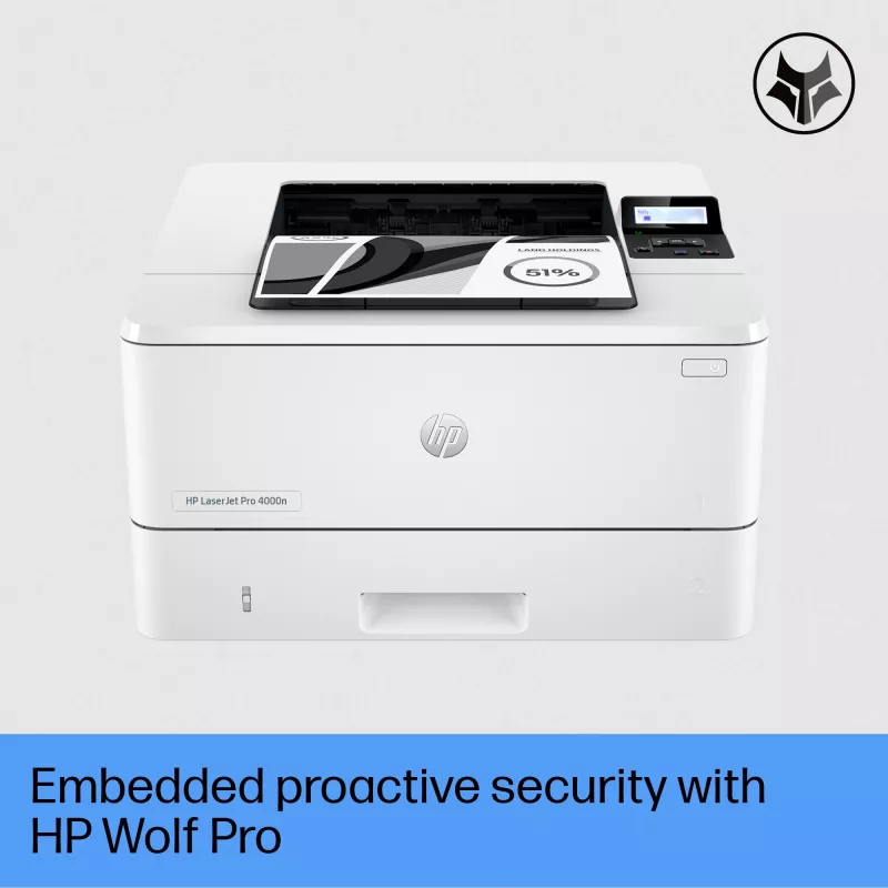 HP LaserJet Pro 4002dn printeris, lāzeris, 1200 x 1200 DPI, A4, 40 ppm, abpusējā druka, balts