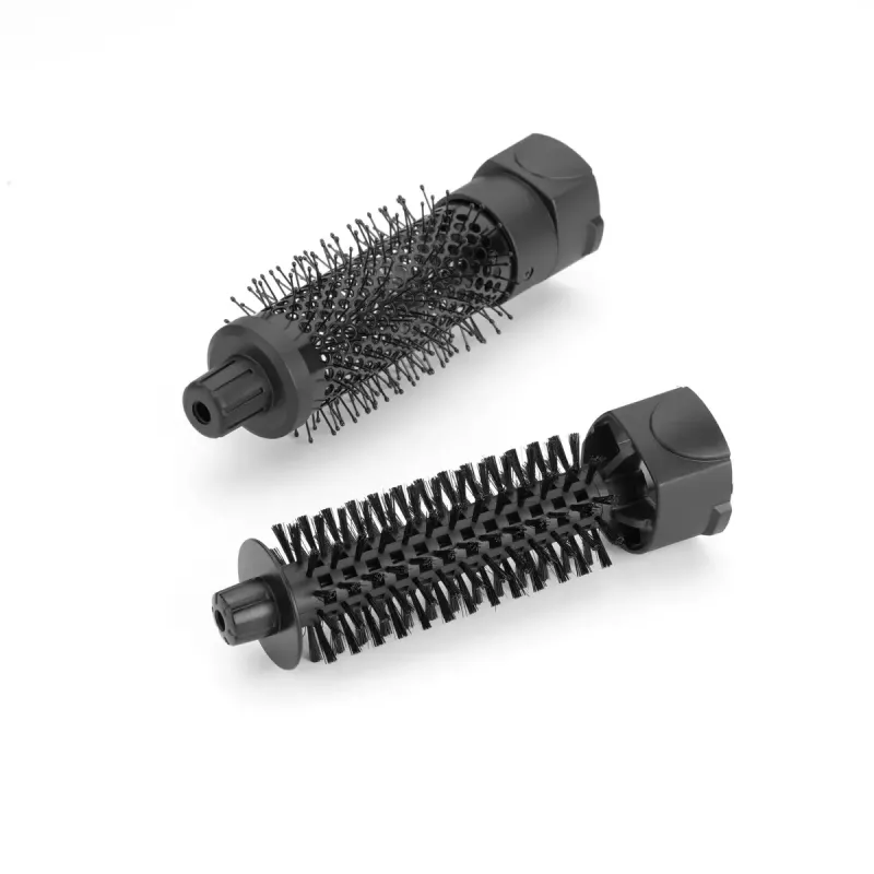 Taisnošanas suka BABYLISS AS82E — keramiskā apsilde, 800 W, 2 siltuma līmeņi, 2 suku galviņas, 2 m grozāms vads, melna