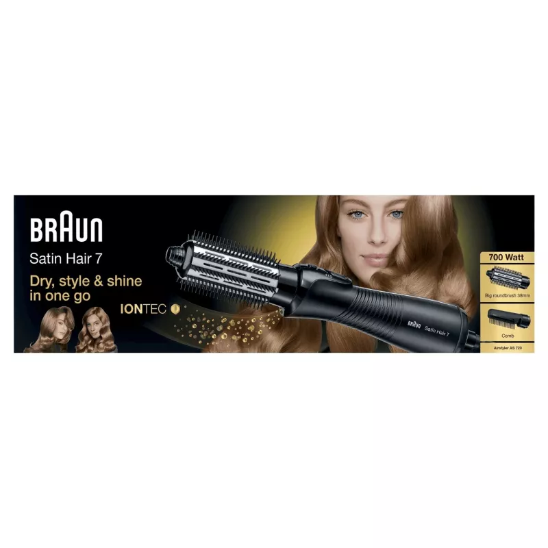 Braun Satin Hair 7 AS720 Karstā gaisa suka Silta Melna 700 W 2 m