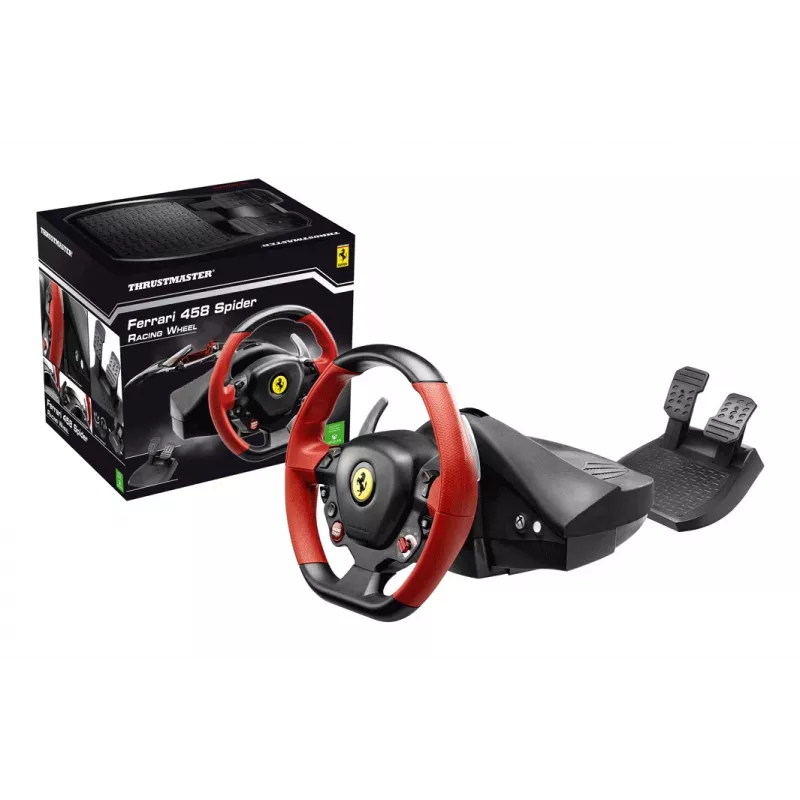 Thrustmaster Ferrari 458 Spider Melns, Red USB stūres rats + pedāļi Xbox One