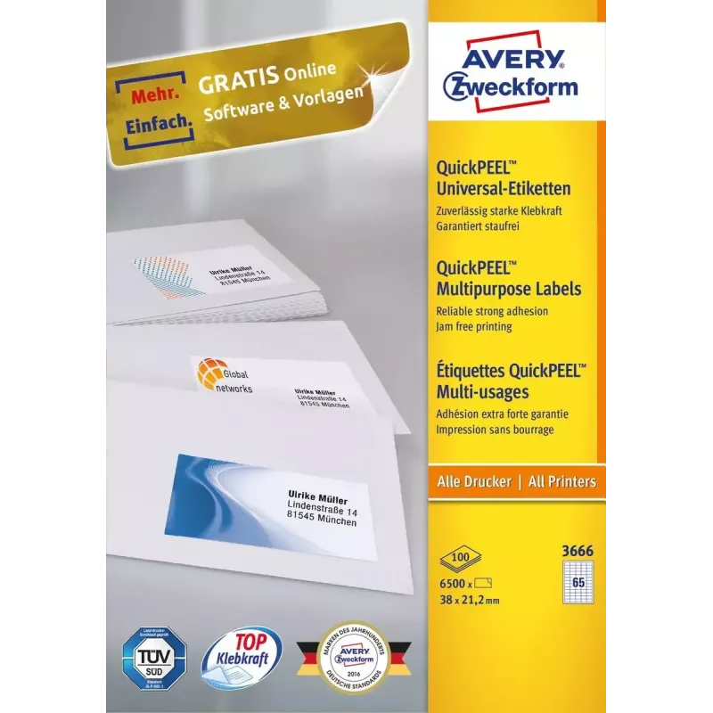 Pašlīmējoša etiķete Avery 3666