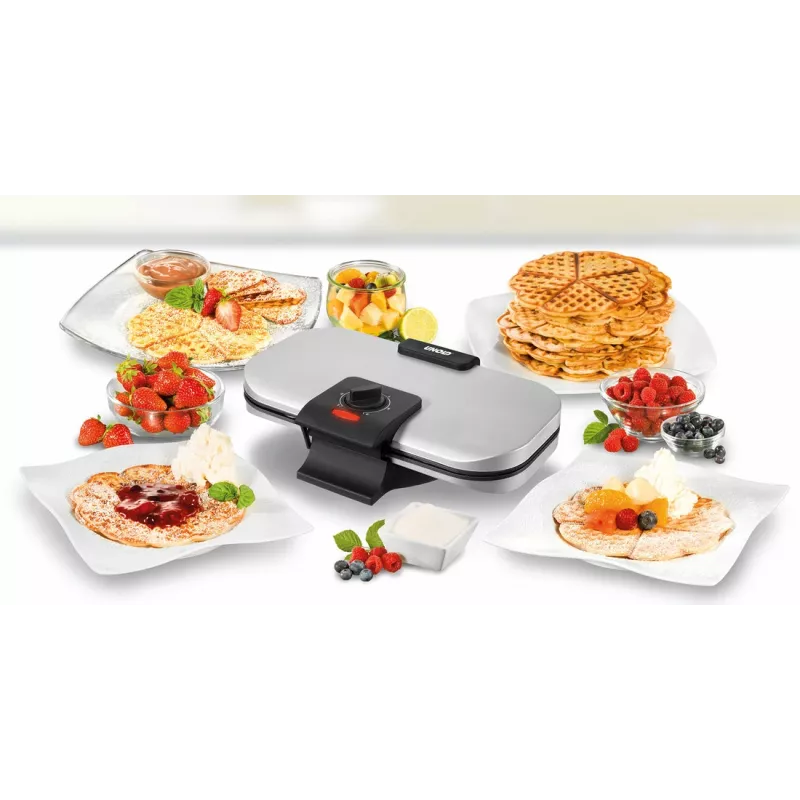 Unold 48241 vafeļu dzelzs 2 vafeles 1300 W melns, sudraba
