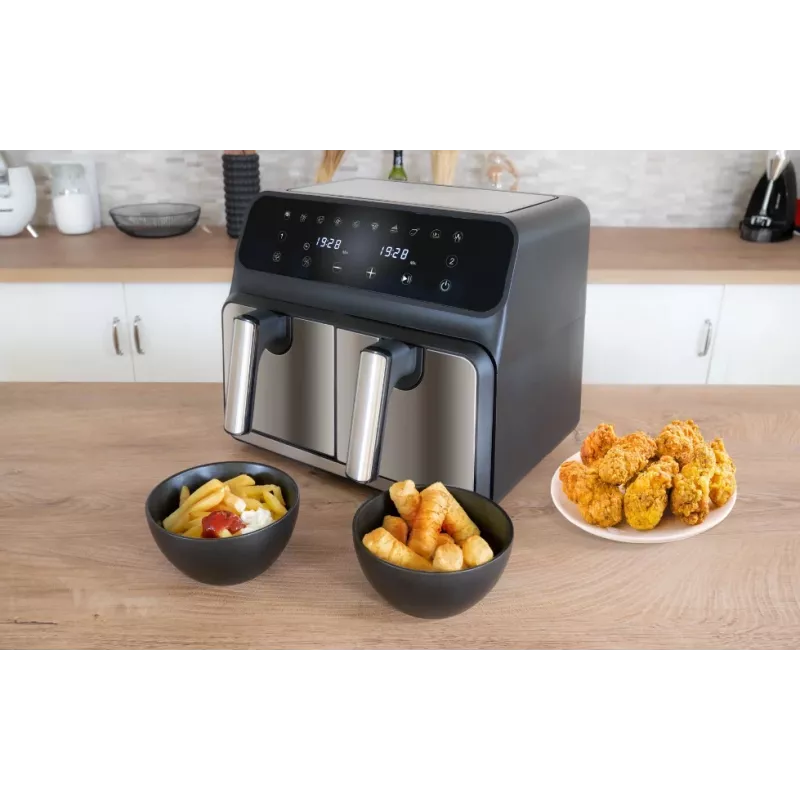 Unold 58685 fritieris Double 8 L Brīvstāvošs 1700 W Karstā gaisa fritieris Melns, Pelēks
