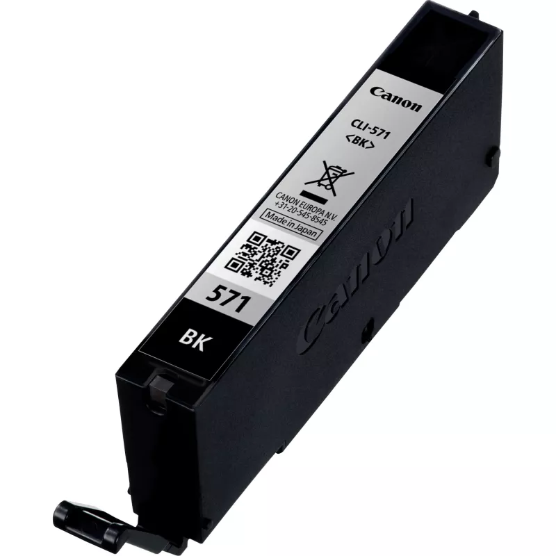 Canon CLI-571BK melnā tintes kasetne, standarta ietilpība, melna, pigmenta bāzes tinte, 7 ml, 1 gab., 376 lapas