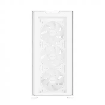 PC korpuss ASUS A21 PLUS Micro ATX balts — atbalsta Micro ATX/Mini-ITX, 3x120mm priekšējie ventilatori, 1x120mm aizmugurējais, 360mm priekšējais radiators, GPU līdz 380 mm
