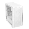 PC korpuss ASUS A21 PLUS Micro ATX balts — atbalsta Micro ATX/Mini-ITX, 3x120mm priekšējie ventilatori, 1x120mm aizmugurējais, 360mm priekšējais radiators, GPU līdz 380 mm