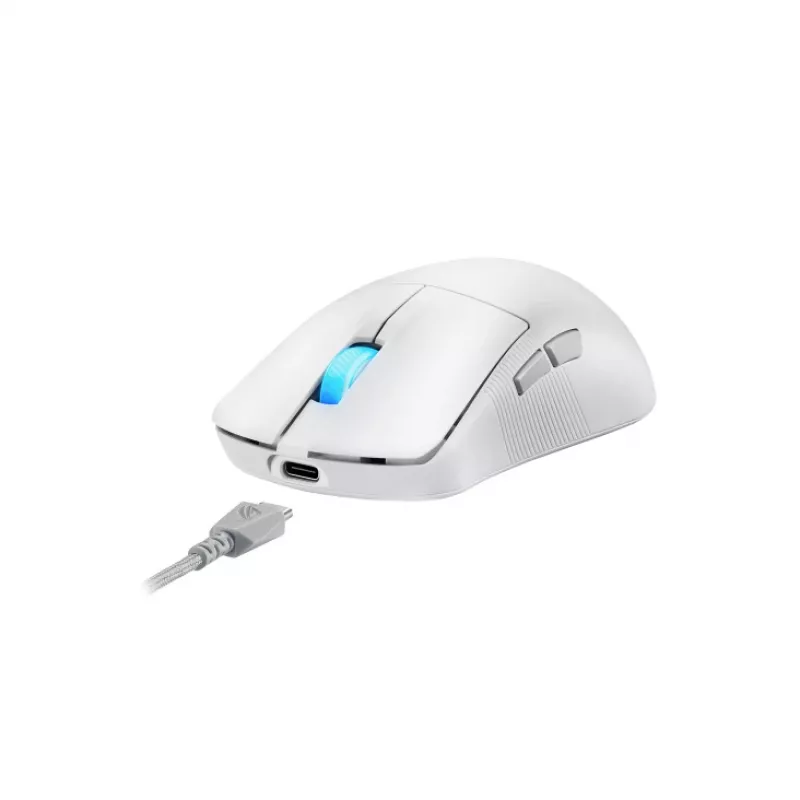 ASUS ROG Harpe Ace Mini pele Spēlēm Piemērota abām rokām RF Wireless + Bluetooth + USB Type-C Optiskā 42000 DPI