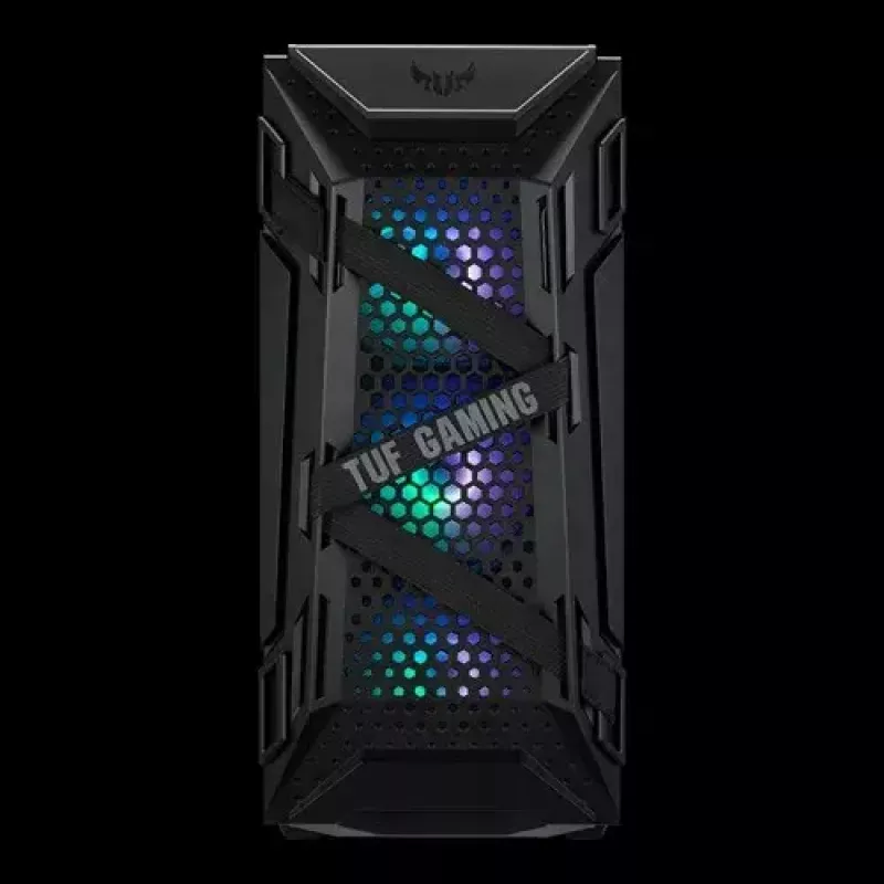 PC korpuss ASUS TUF GAMING CASE GT301 — Midi-Tower ATX, rūdīts stikls, 3x120mm priekšējie ventilatori, 1x120mm aizmugurējais, atbalsta ATX/Micro-ATX/Mini-ATX