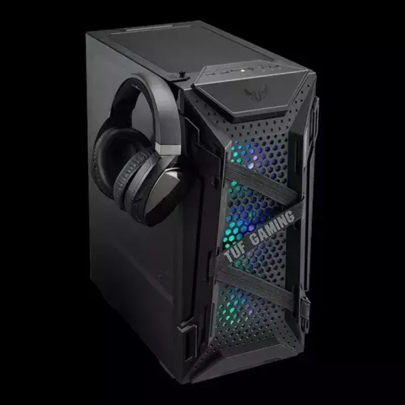 PC korpuss ASUS TUF GAMING CASE GT301 — Midi-Tower ATX, rūdīts stikls, 3x120mm priekšējie ventilatori, 1x120mm aizmugurējais, atbalsta ATX/Micro-ATX/Mini-ATX