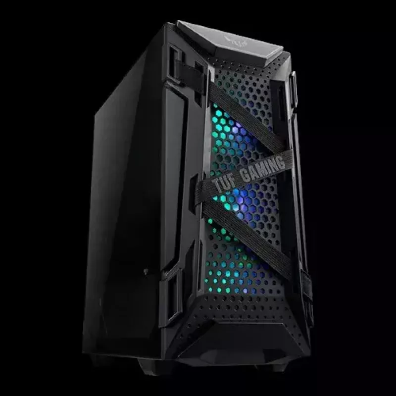 PC korpuss ASUS TUF GAMING CASE GT301 — Midi-Tower ATX, rūdīts stikls, 3x120mm priekšējie ventilatori, 1x120mm aizmugurējais, atbalsta ATX/Micro-ATX/Mini-ATX