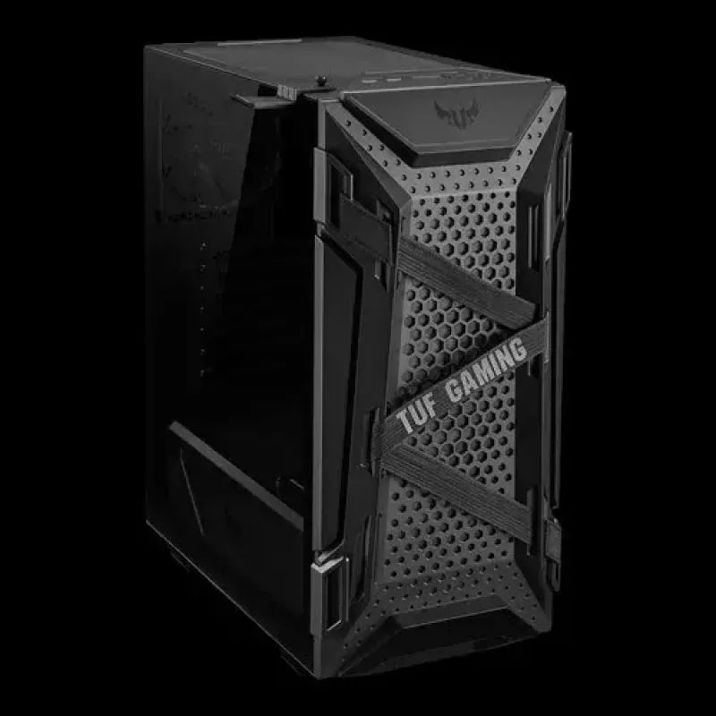 PC korpuss ASUS TUF GAMING CASE GT301 — Midi-Tower ATX, rūdīts stikls, 3x120mm priekšējie ventilatori, 1x120mm aizmugurējais, atbalsta ATX/Micro-ATX/Mini-ATX