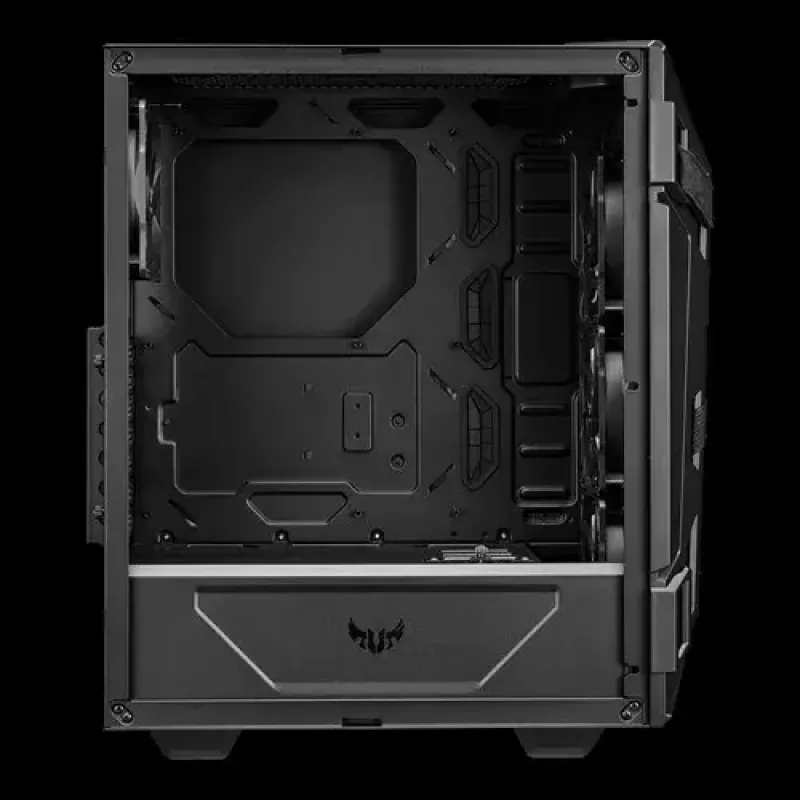 PC korpuss ASUS TUF GAMING CASE GT301 — Midi-Tower ATX, rūdīts stikls, 3x120mm priekšējie ventilatori, 1x120mm aizmugurējais, atbalsta ATX/Micro-ATX/Mini-ATX