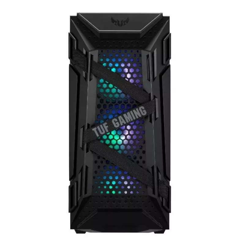 PC korpuss ASUS TUF GAMING CASE GT301 — Midi-Tower ATX, rūdīts stikls, 3x120mm priekšējie ventilatori, 1x120mm aizmugurējais, atbalsta ATX/Micro-ATX/Mini-ATX