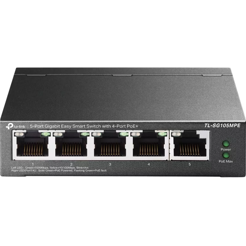 TP-Link 5 portu Gigabit Easy Smart Switch ar 4 portu PoE+, L2, Gigabit Ethernet (10/100/1000), Power over Ethernet (PoE)