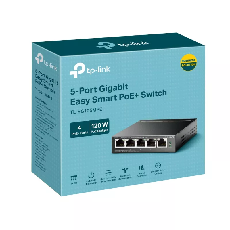 TP-Link 5 portu Gigabit Easy Smart Switch ar 4 portu PoE+, L2, Gigabit Ethernet (10/100/1000), Power over Ethernet (PoE)