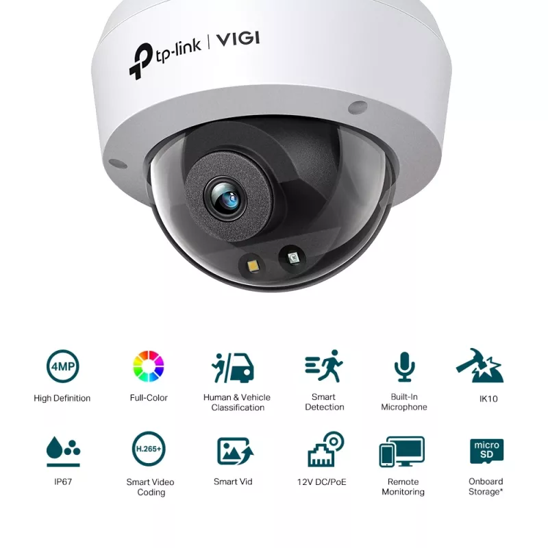 TP-Link VIGI 4MP Full-Color Dome tīkla kamera