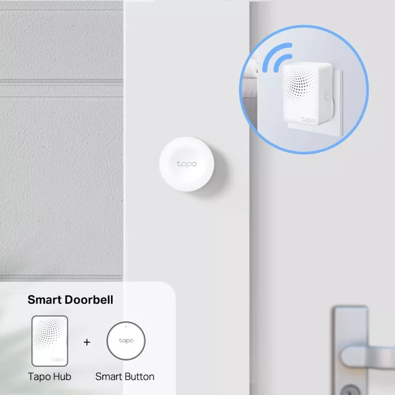 TP-Link Tapo Smart Button, bezvadu, balta, sienas stiprinājums, 868, 922 MHz, iekštelpām, Android, iOS