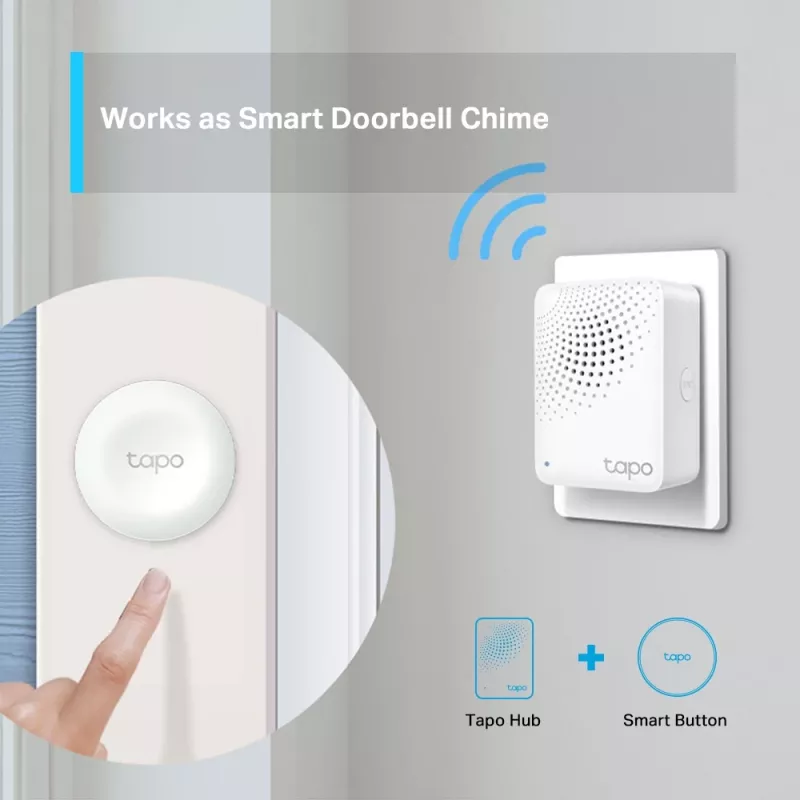 TP-Link Tapo viedais IoT centrmezgls ar zvanu, balts, IoT centrmezgls