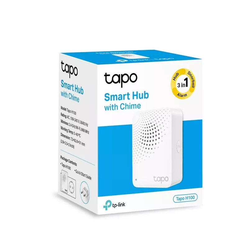 TP-Link Tapo viedais IoT centrmezgls ar zvanu, balts, IoT centrmezgls