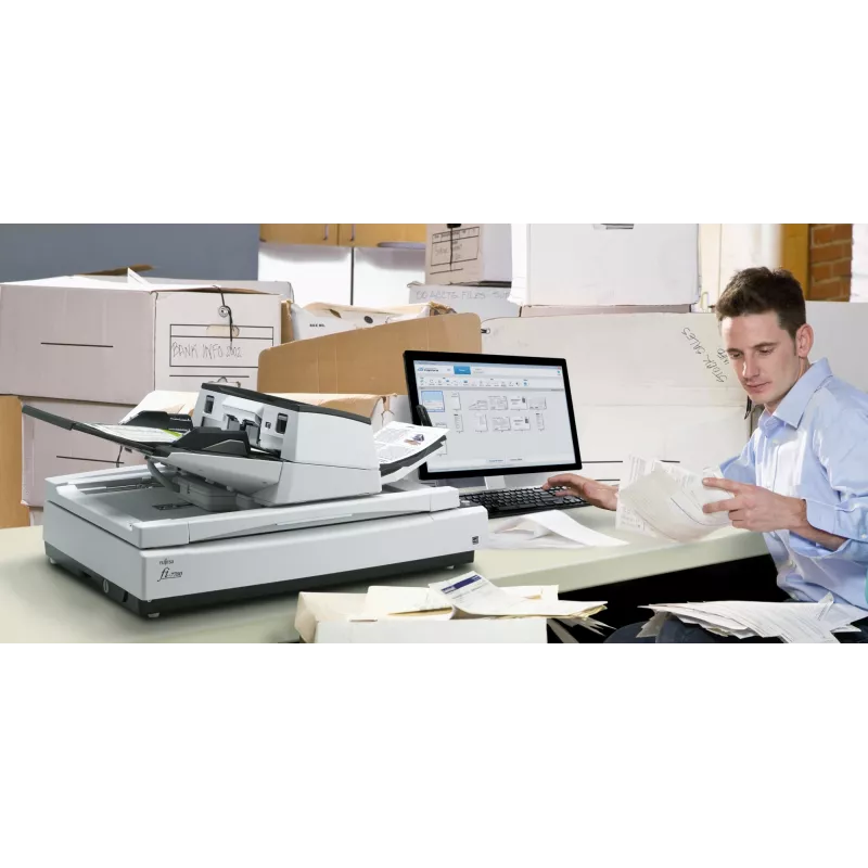 Ricoh fi-7700 plakanvirsmas un ADF skeneris 600 x 600 DPI A3 melns, balts