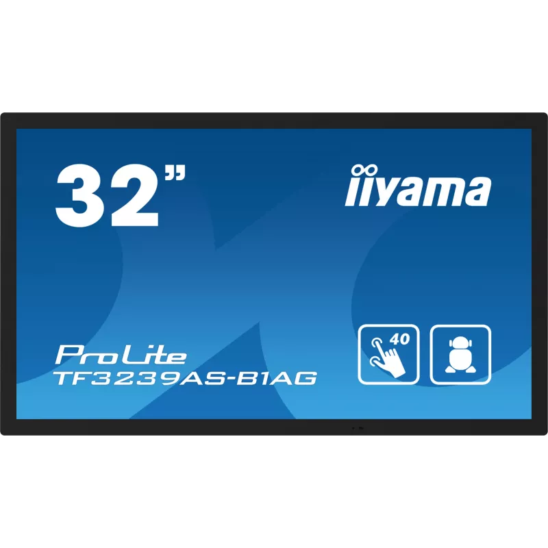 iiyama TF3239AS-B1AG datora monitors 80 cm (31,5 collas) 1920 x 1080 pikseļi Full HD LED Skārienekrāns Melns