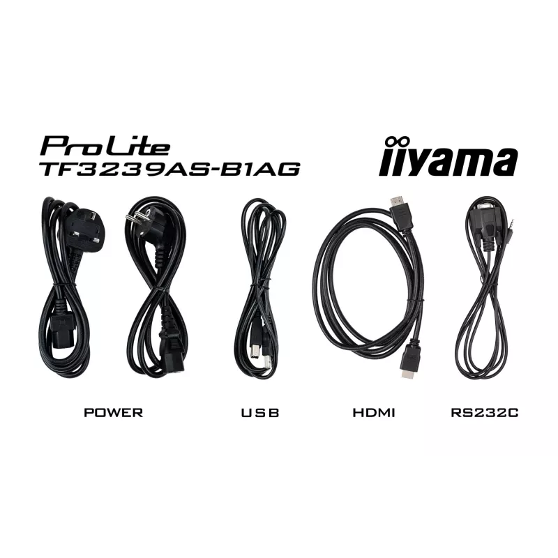 iiyama TF3239AS-B1AG datora monitors 80 cm (31,5 collas) 1920 x 1080 pikseļi Full HD LED Skārienekrāns Melns